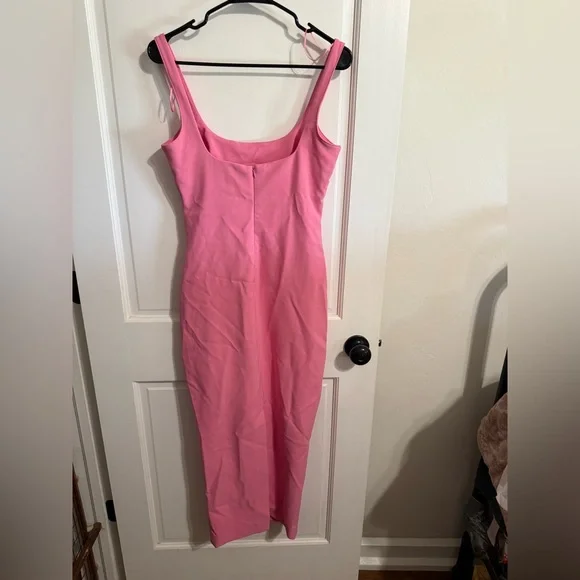Zara Sleeveless Structured Pink Midi Dress NWT - Picture 9 of 12